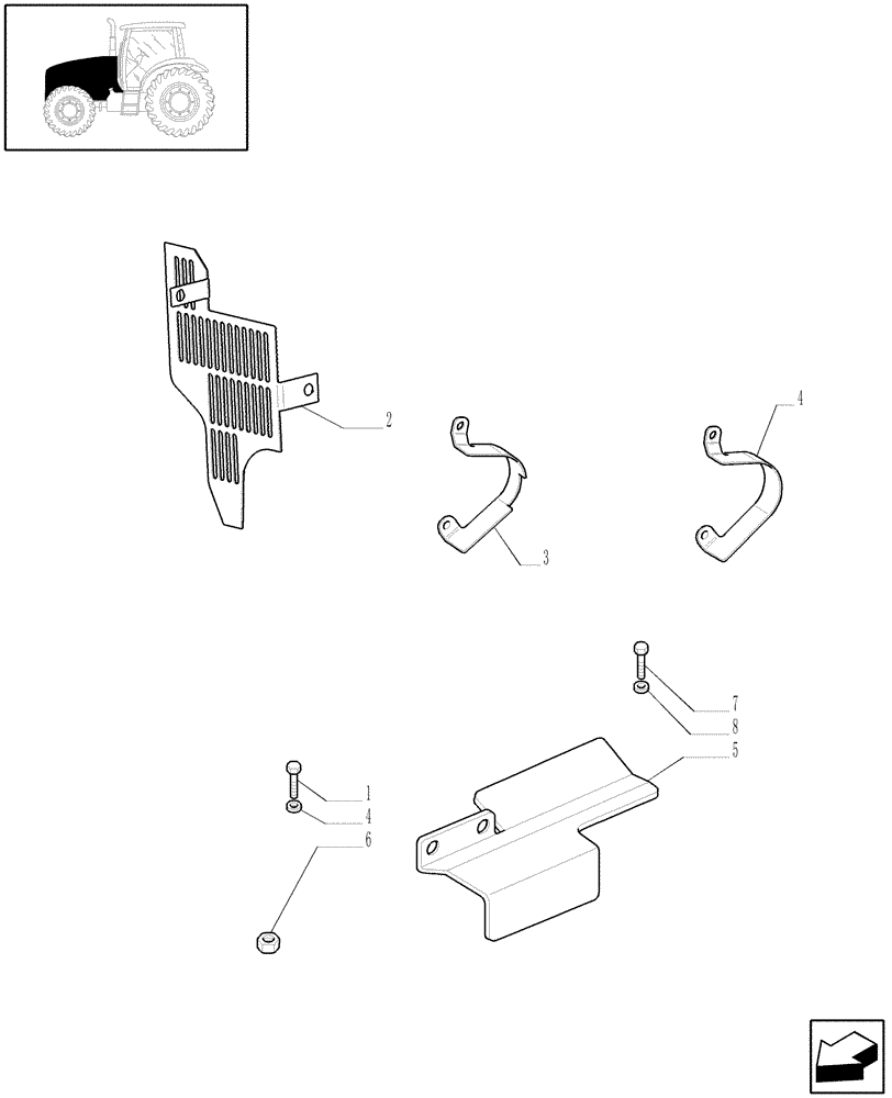 Схема запчастей Case IH PUMA 210 - (1.19.9/01) - (VAR.010-011) AIRBRAKE GUARDS FOR FRONT SUSPENSION AXLES (02) - ENGINE EQUIPMENT