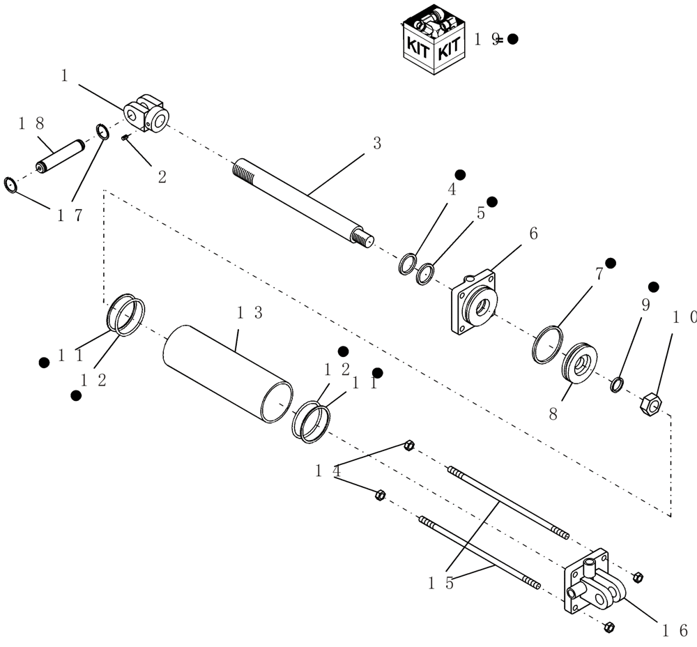 Схема запчастей Case IH ATX400 - (4.140.1) - ENDMARKER 2" X 12" HYDRAULIC CYLINDER (18) - MISCELLANEOUS