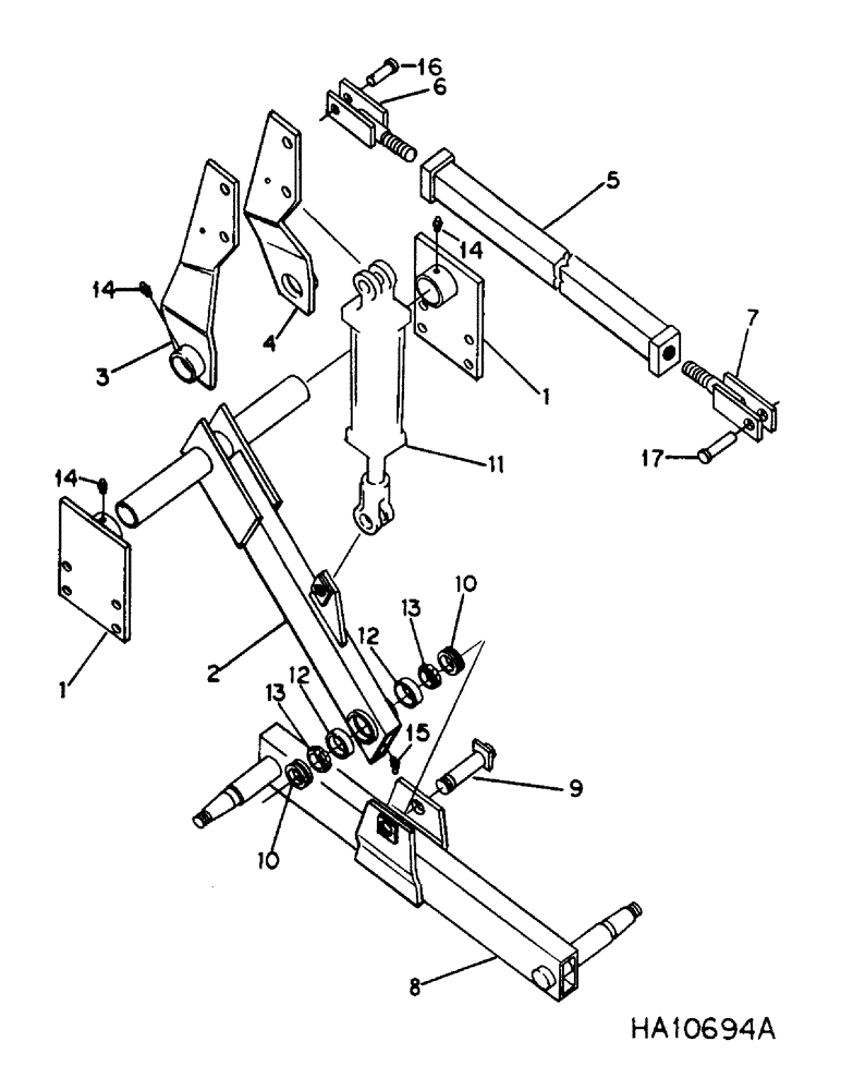 Схема запчастей Case IH 5500 - (G-22) - WING FRAME DEPTH CONTROL ROCKSHAFT & AXLE, WING TYPE, MACHINES W/ AXLE PIVOT THROUGH ROCKSHAFT TUBE 