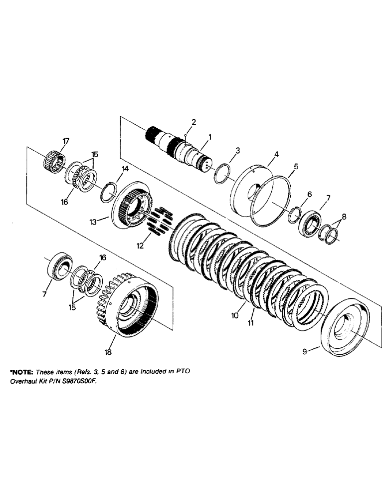 Схема запчастей Case IH 9110 - (10-19) - PTO CLUTCH PACK ASSEMBLY Options & Miscellaneous