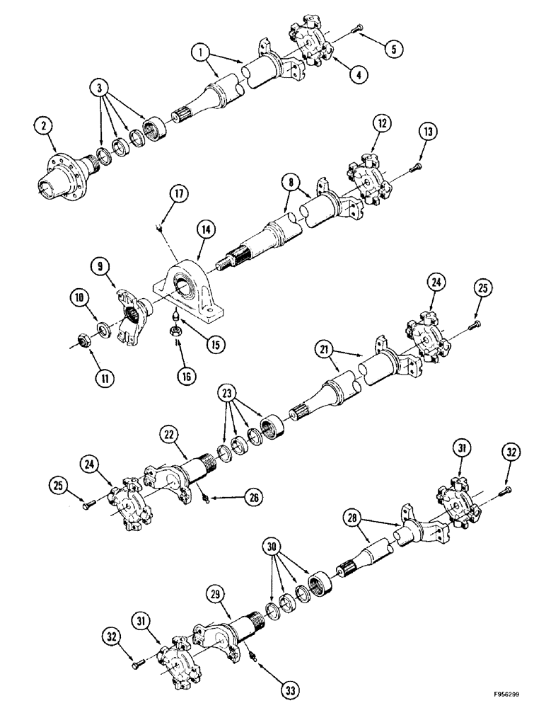 Схема запчастей Case IH 9350 - (6-134) - DRIVE SHAFT, SYNCHROSHIFT TRANSMISSION TRACTOR (06) - POWER TRAIN