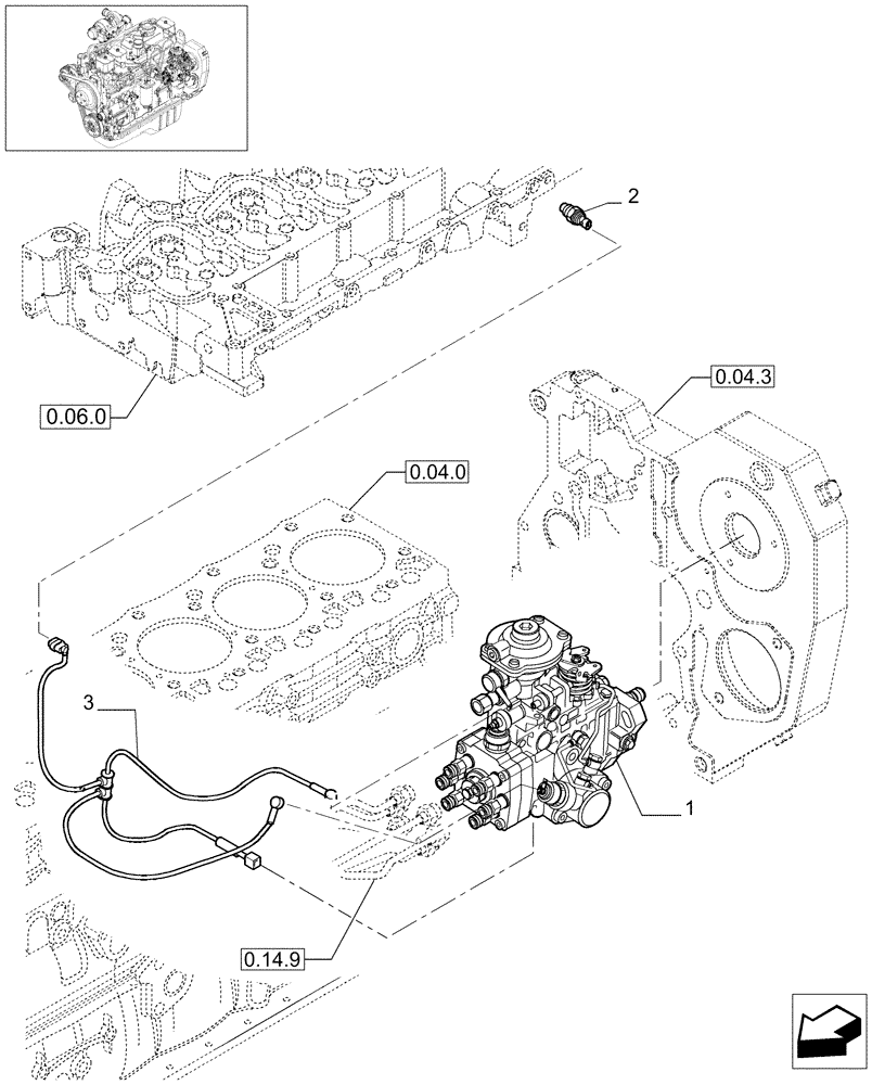 Схема запчастей Case IH F4GE9684D J600 - (0.14.0[01]) - INJECTION PUMP (504125084) 