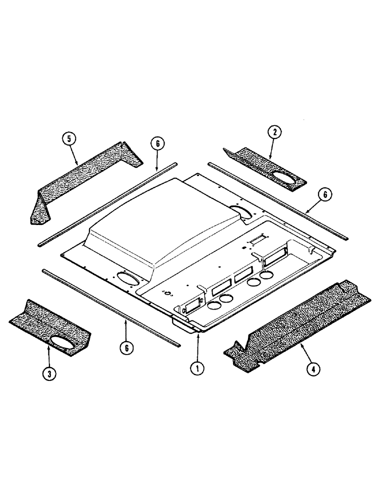 Схема запчастей Case IH 4690 - (9-434) - CAB, HEADLINER NOISE PADS, USE WITH RADIO, PRIOR TO CAB SERIAL NUMBER 12036610 (09) - CHASSIS/ATTACHMENTS