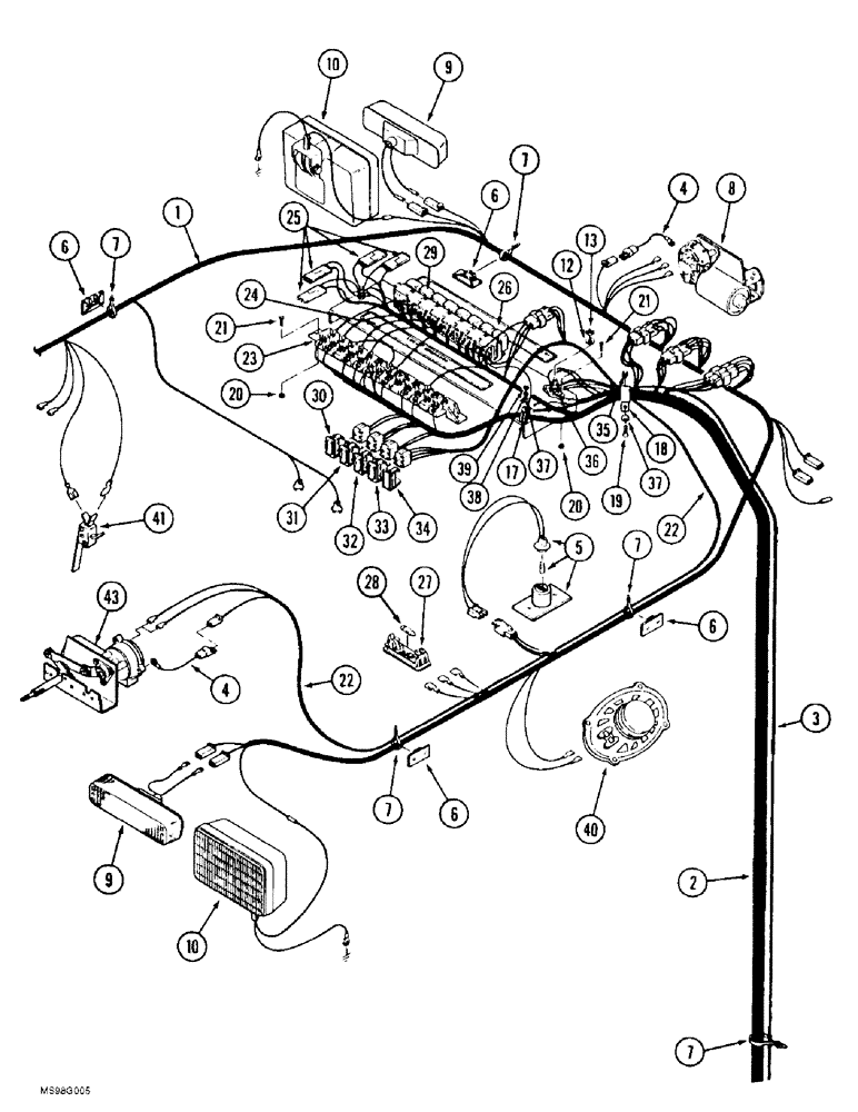 Схема запчастей Case IH 9370 QUADTRAC - (4-004) - OVERHEAD CAB HARNESS (04) - ELECTRICAL SYSTEMS