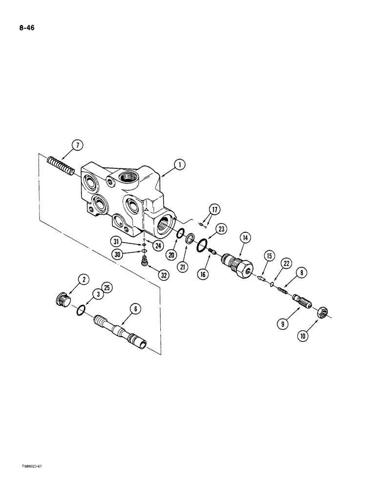 Схема запчастей Case IH STEIGER - (8-046) - HYDRAULIC REMOTE VALVE INLET, WITH PRIORITY VALVE (08) - HYDRAULICS