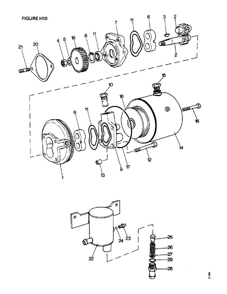 Схема запчастей Case IH 1410 - (H10-1) - STEERING AND FRONT AXLE, STEERING PUMP AND RESERVOIR, [A]1410,1410Q,1410SK,1412,1412Q,1412SK[B]1412G Steering & Front Axle