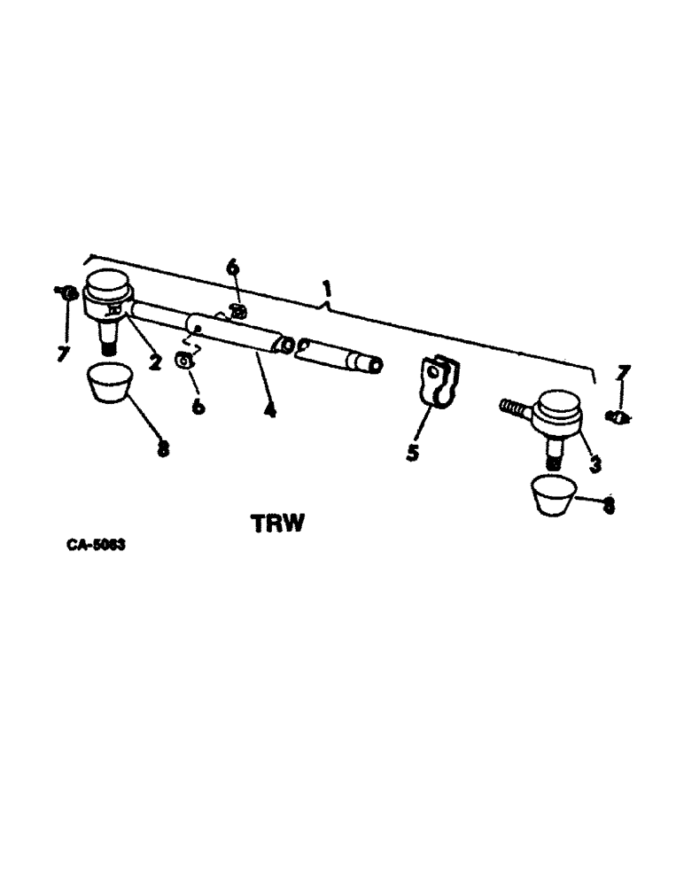 Схема запчастей Case IH 815 - (14-09) - SUSPENSION, ROD STEERING AXLE TIE, WIDE ADJUSTABLE, 67 TO 91 INCHES Suspension