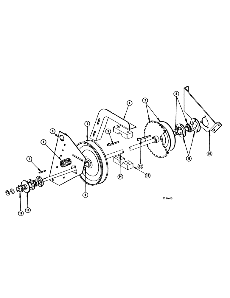 Схема запчастей Case IH 660 - (052) - MAIN HEADER DRIVE JACKSHAFT, BEFORE NUMBER 8357001 