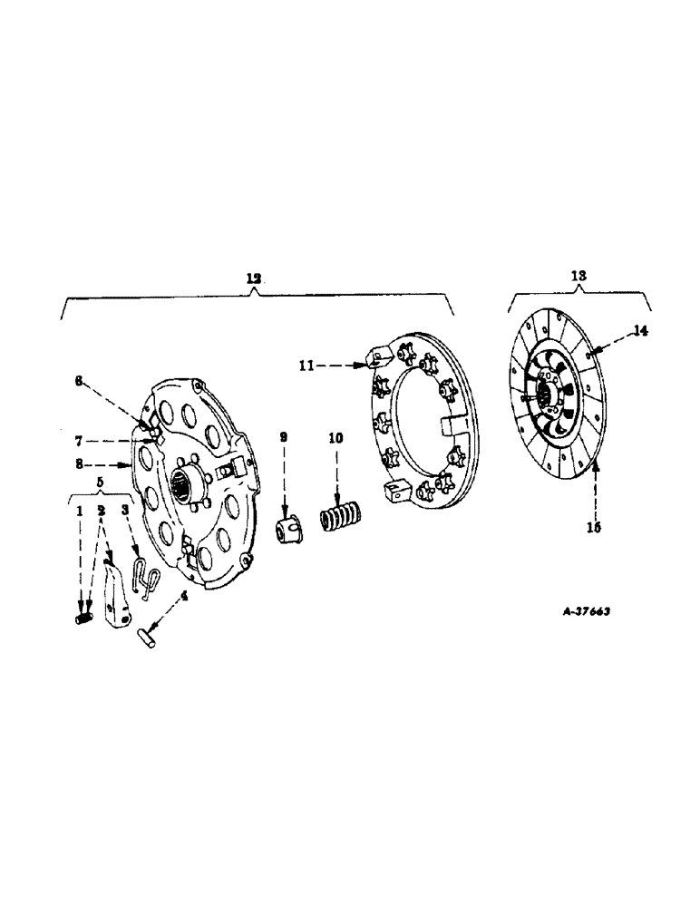 Схема запчастей Case IH 350 - (212) - CHASSIS, CLUTCH, 10-1/2 INCH, IH (12) - CHASSIS