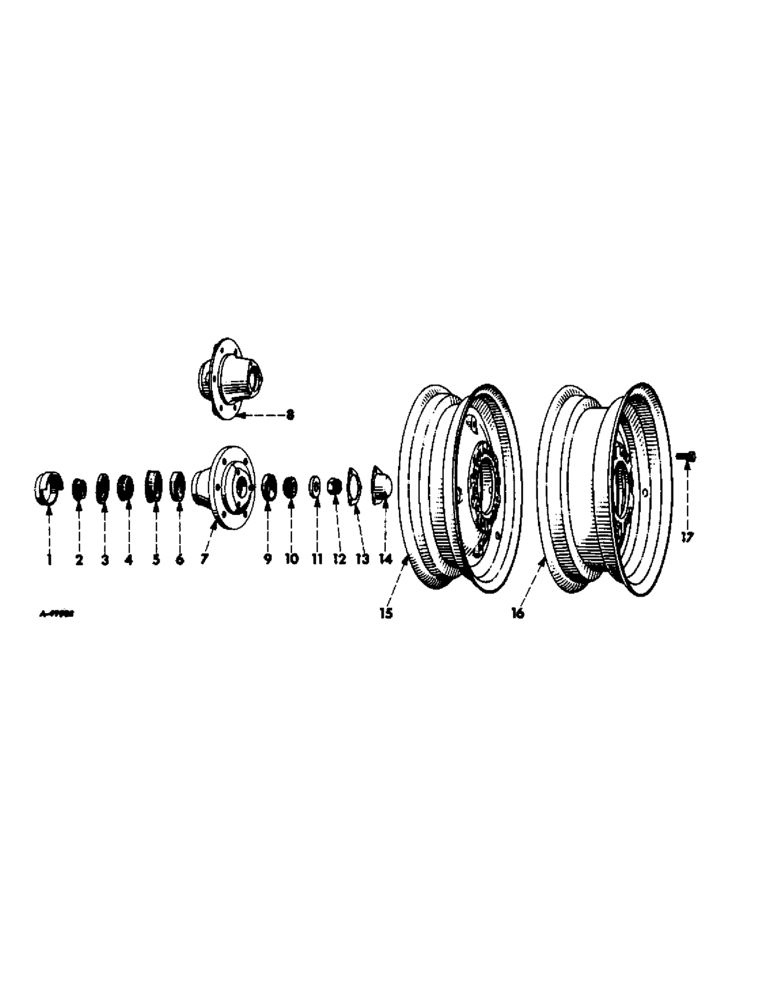 Схема запчастей Case IH 404 - (095) - WHEELS, FRONT WHEELS, INTERNATIONAL SERIES (11) - WHEELS