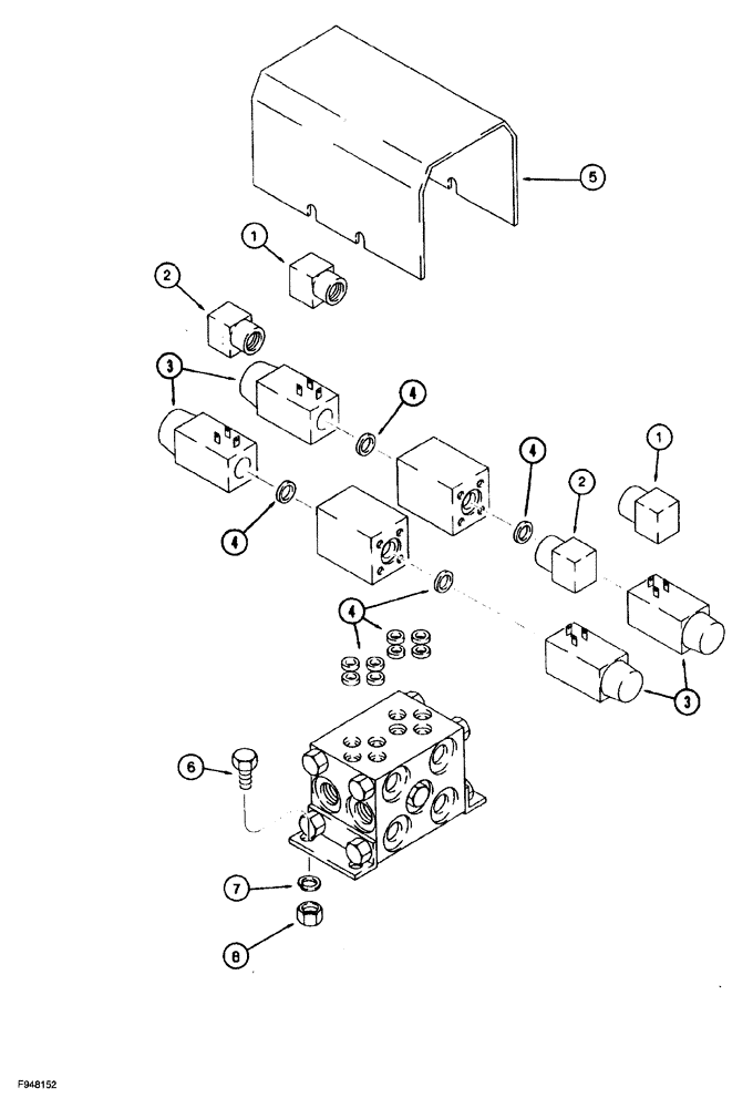 Схема запчастей Case IH 1260 - (8-020) - CONTROL VALVE ASSEMBLY AND MOUNTING, SELF CONTAINED HYDRAULICS (07) - HYDRAULICS