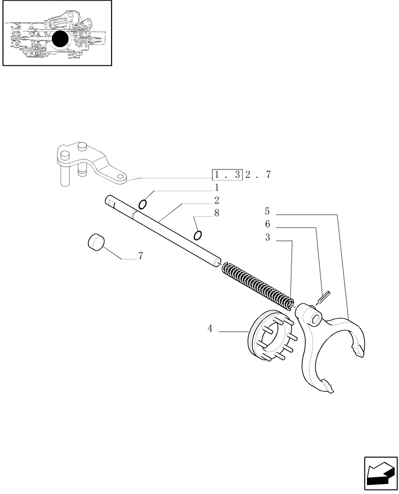 Схема запчастей Case IH JX1095C - (1.32.6) - LOCK, DIFFERENTIAL (03) - TRANSMISSION