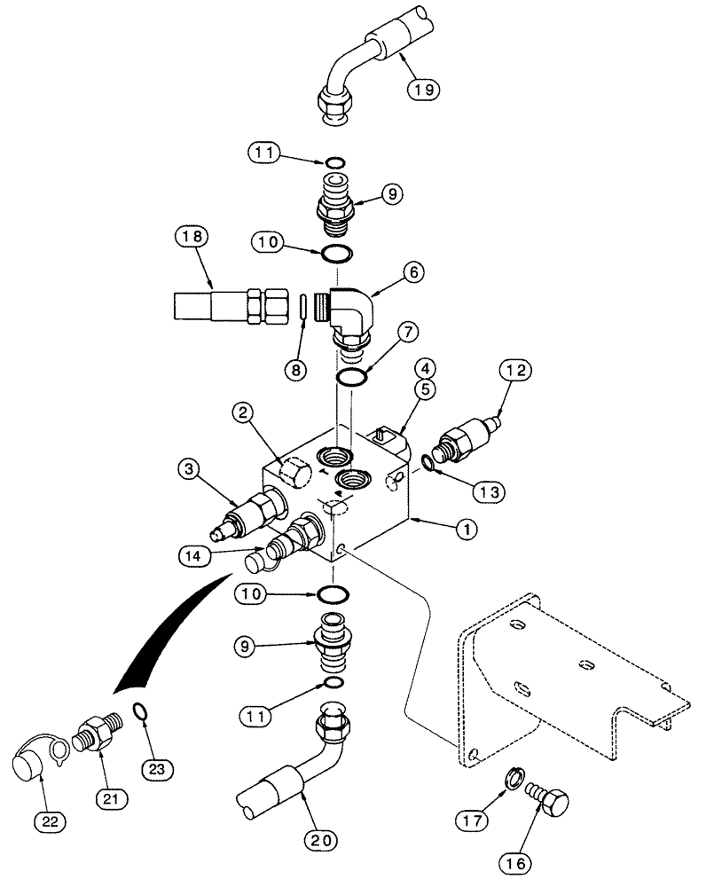 Схема запчастей Case IH 2555 - (08-10) - AUGER VALVE TO WATER SADDLE HYDRAULIC LINES (07) - HYDRAULICS