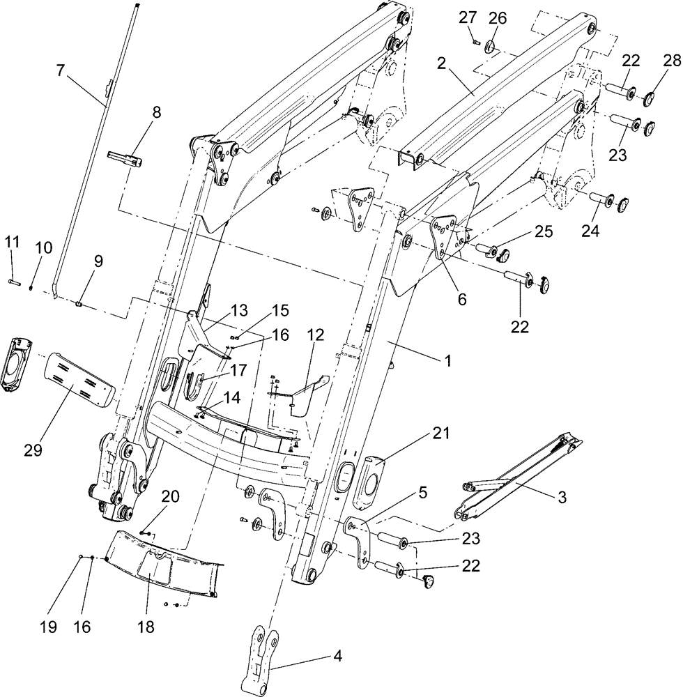 Схема запчастей Case IH LX730 - (39.100.AB[04]) - LOADER ARM FRAME - MSL (39) - FRAMES AND BALLASTING