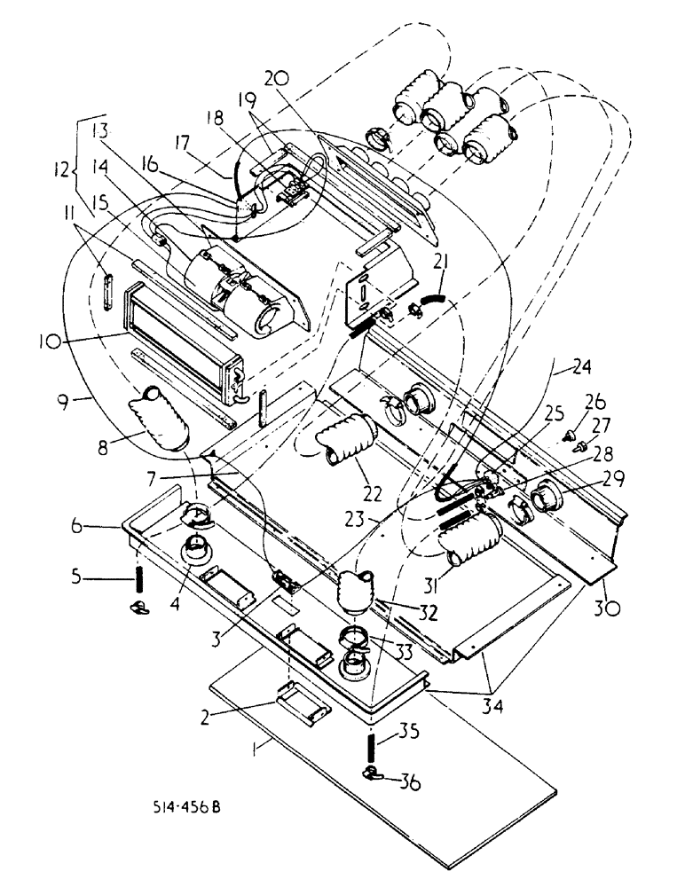 Схема запчастей Case IH 278 - (13-057) - HEATER AND ROOF INNER, SEKURA (05) - SUPERSTRUCTURE