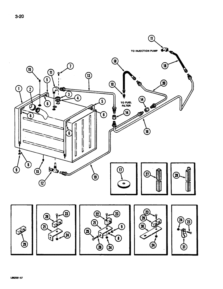 Схема запчастей Case IH 1822 - (3-20) - FUEL TANK (02) - FUEL SYSTEM