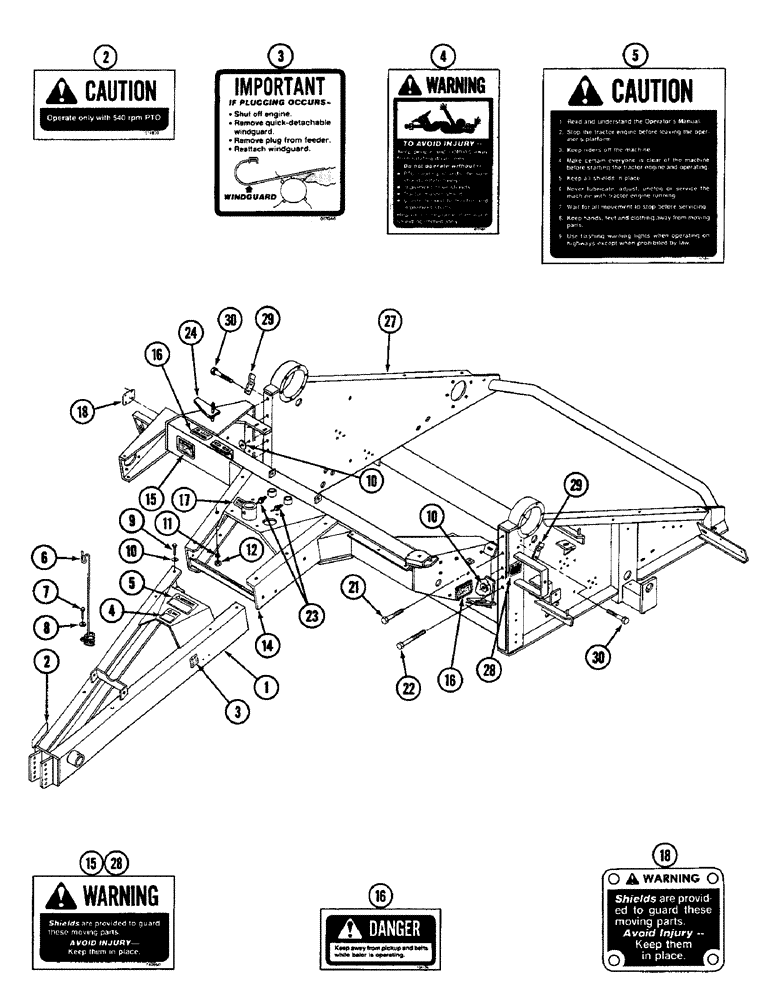 Схема запчастей Case IH 3440 - (26) - HITCH, FRONT FRAME AND MAIN FRAME 