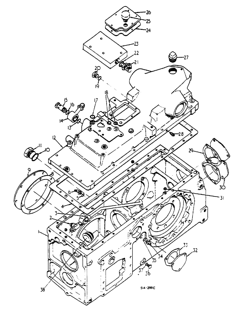 Схема запчастей Case IH 268 - (07-052) - REAR FRAME COVER AND CONNECTIONS (04) - Drive Train