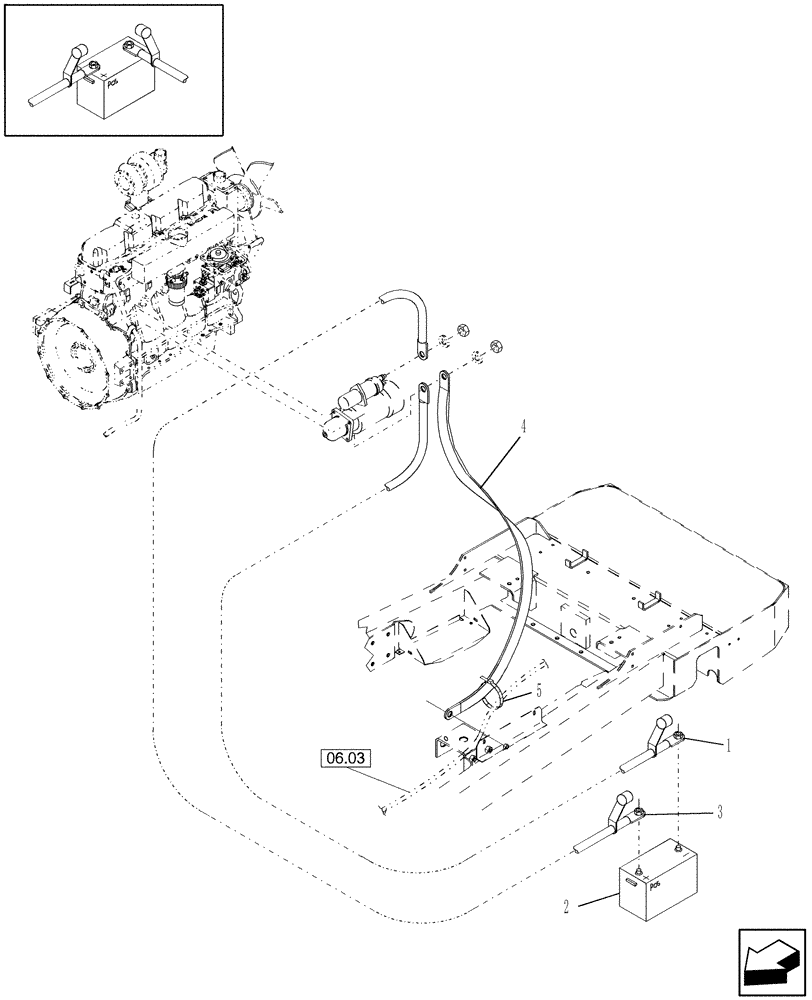 Схема запчастей Case IH WDX1202 - (06.01[2]) - BATTERY (06) - ELECTRICAL SYSTEMS