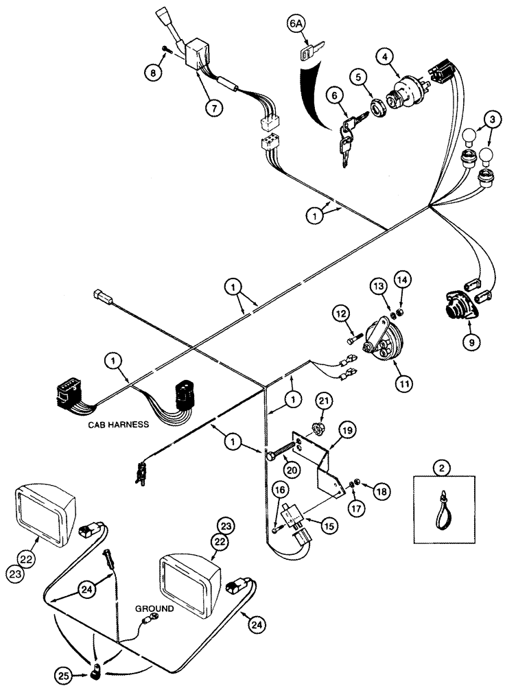 Схема запчастей Case IH 2555 - (04-02) - HARNESS STEERING CONSOLE AND PLATFORM -JJC0157149 (06) - ELECTRICAL SYSTEMS