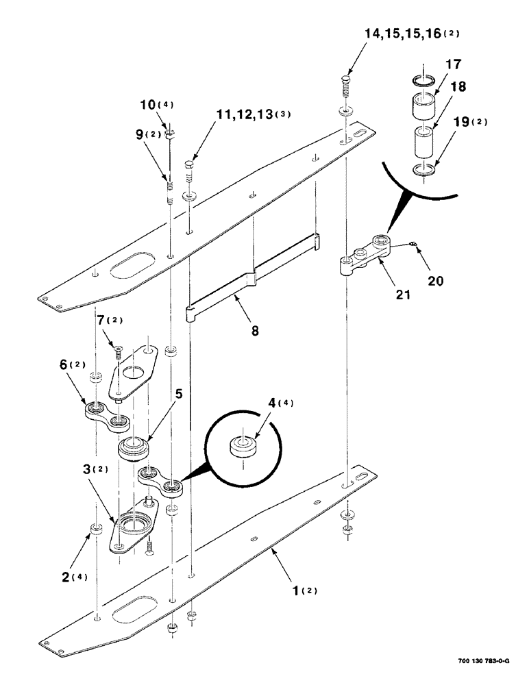 Схема запчастей Case IH 8240 - (3-16) - SWAYBAR ASSEMBLY (58) - ATTACHMENTS/HEADERS