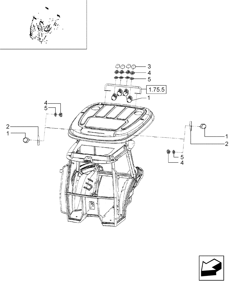 Схема запчастей Case IH JX90 - (1.92.0[20]) - CAB - WORK LIGHT - FRONT AND REAR (10) - OPERATORS PLATFORM/CAB