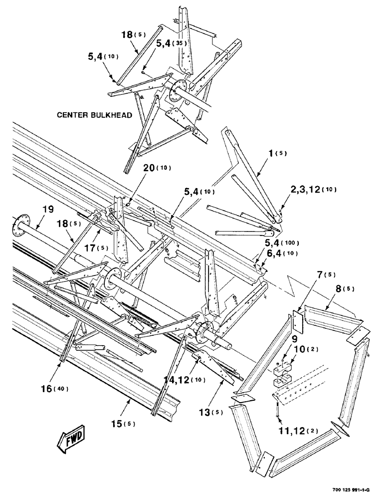 Схема запчастей Case IH 8240 - (2-24) - REEL ASSEMBLY, LEFT HALF 35 FOOT, SERIAL NUMBER CFH0067001 THRU CFH0067003 (58) - ATTACHMENTS/HEADERS