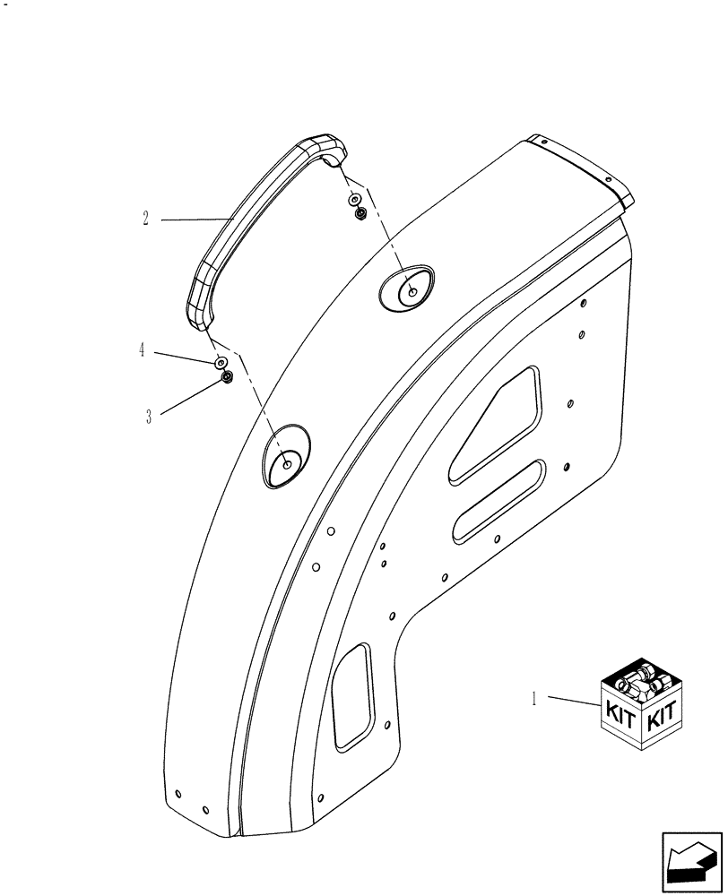 Схема запчастей Case IH FARMALL 35B - (88.100.06) - DIA KIT, RH FENDER GRIP/GRAB HANDLE - MT20119014 (88) - ACCESSORIES