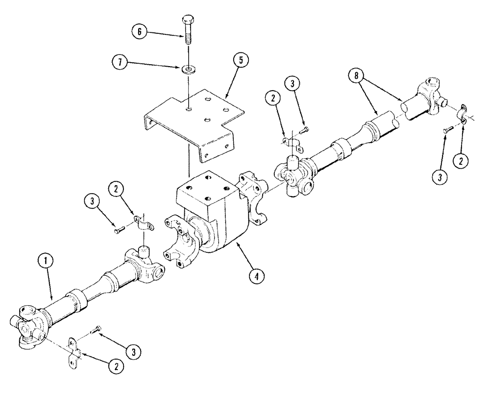 Схема запчастей Case IH STX425 - (06-55) - POWER TAKEOFF - DRIVE SHAFT MOUNTING (06) - POWER TRAIN