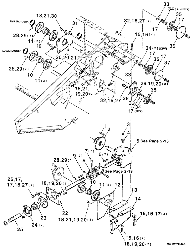 Схема запчастей Case IH 8350 - (2-14) - MAIN DRIVE ASSEMBLY, GEARBOX AND CHAIN TIGHTENER (09) - CHASSIS