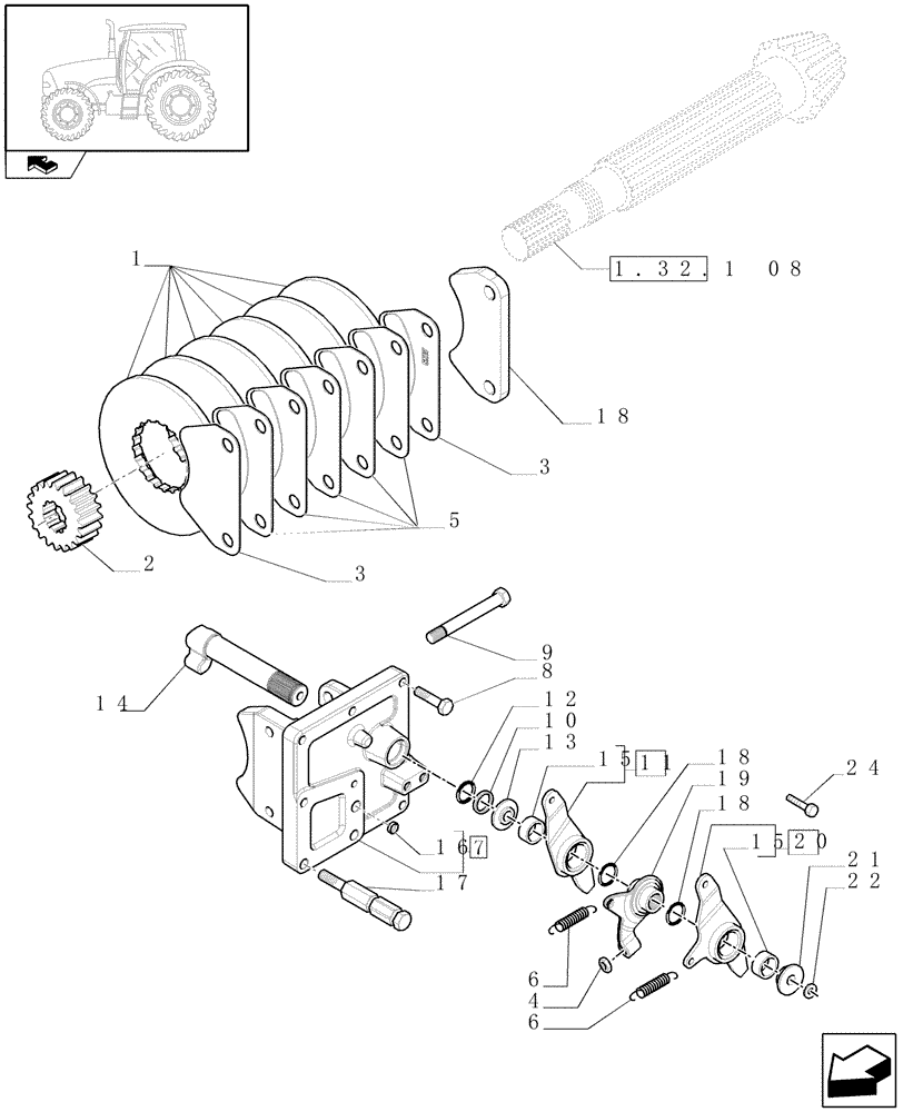 Схема запчастей Case IH PUMA 210 - (1.65.5/01) - (VAR.127-334) ELECTRONIC PARK LOCK - PARKING BRAKE (05) - REAR AXLE