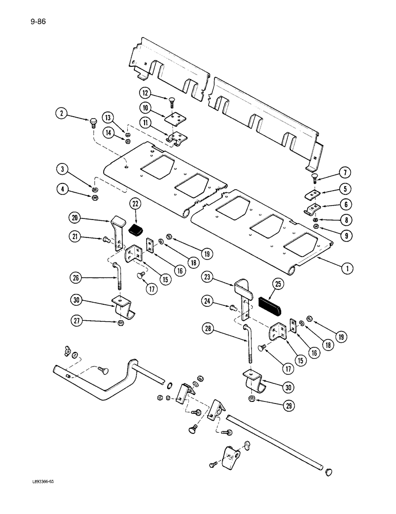 Схема запчастей Case IH 6300 - (9-086) - FERTILIZER DROP BOTTOM, CONTINUED (09) - CHASSIS/ATTACHMENTS