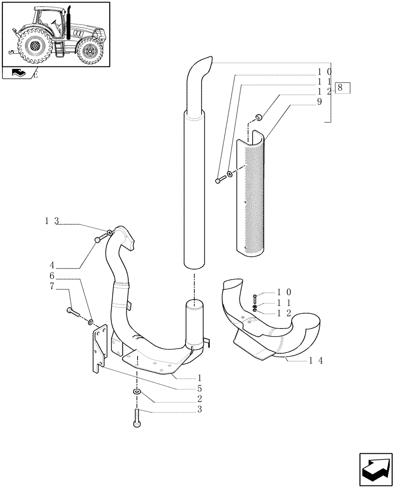 Схема запчастей Case IH MAXXUM 110 - (1.15.1) - SILENCER (02) - ENGINE EQUIPMENT