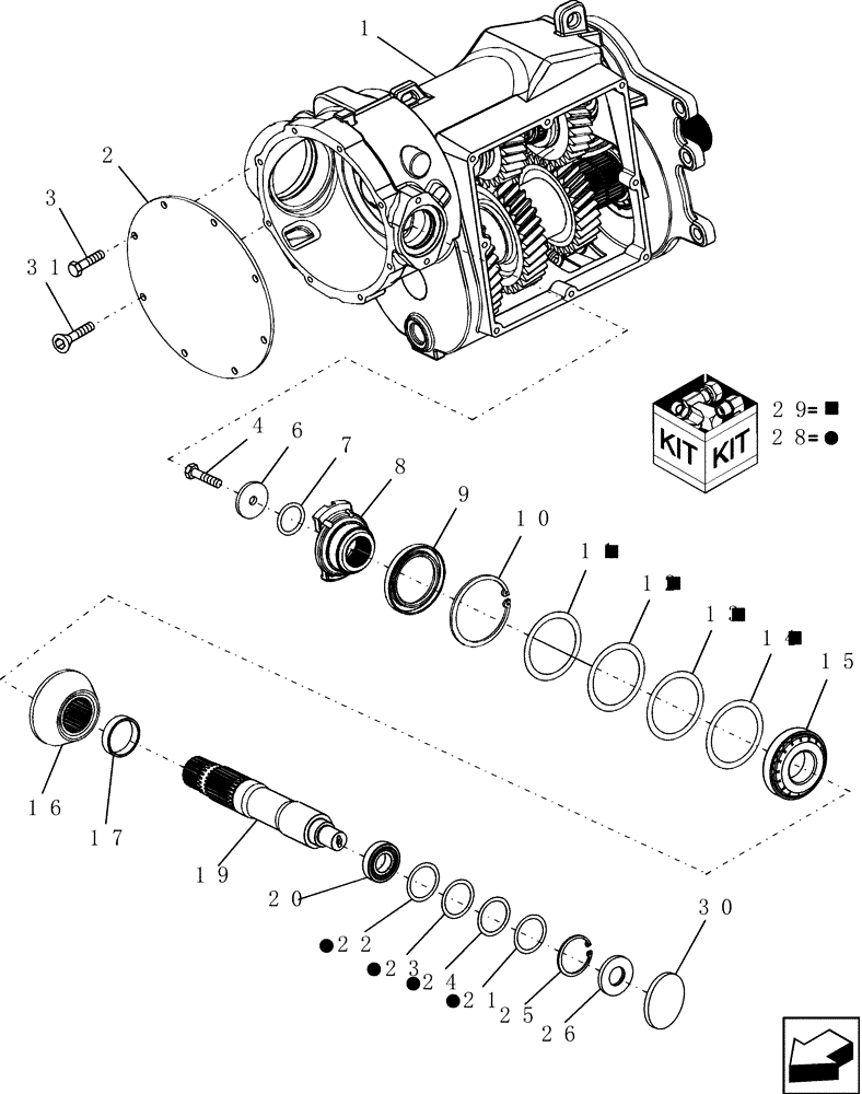 Схема запчастей Case IH 9010 - (66.260.24[02]) - INPUT SHAFT & GEARS, ROTOR GEARBOX - 9010 (66) - THRESHING