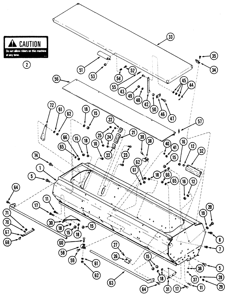 Схема запчастей Case IH 5300 - (9-026) - GRAIN AND FERTILIZER HOPPER, 24X6 AND 21X7 (09) - CHASSIS