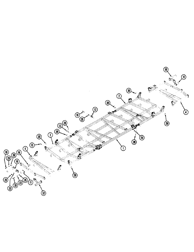 Схема запчастей Case IH 8100 - (9B-04) - MAIN FRAME, CULTIVATOR, 43 THRU 47 FOOT (09) - CHASSIS/ATTACHMENTS