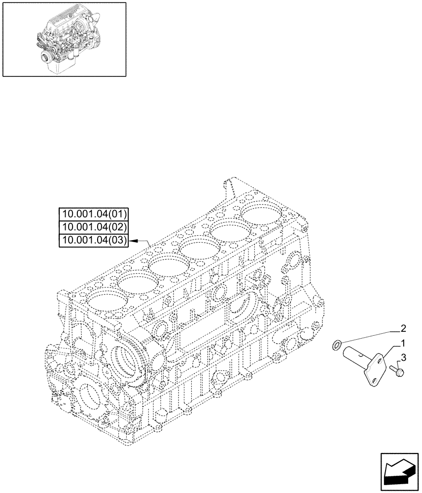 Схема запчастей Case IH 9120 - (10.304.05[03]) - OIL PRESSURE REGULATION VALVE - 9120 (10) - ENGINE