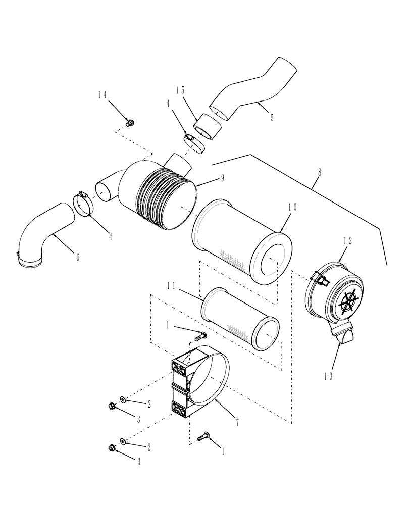 Схема запчастей Case IH FARMALL 31 - (02.04.01) - AIR CLEANER (02) - ENGINE EQUIPMENT