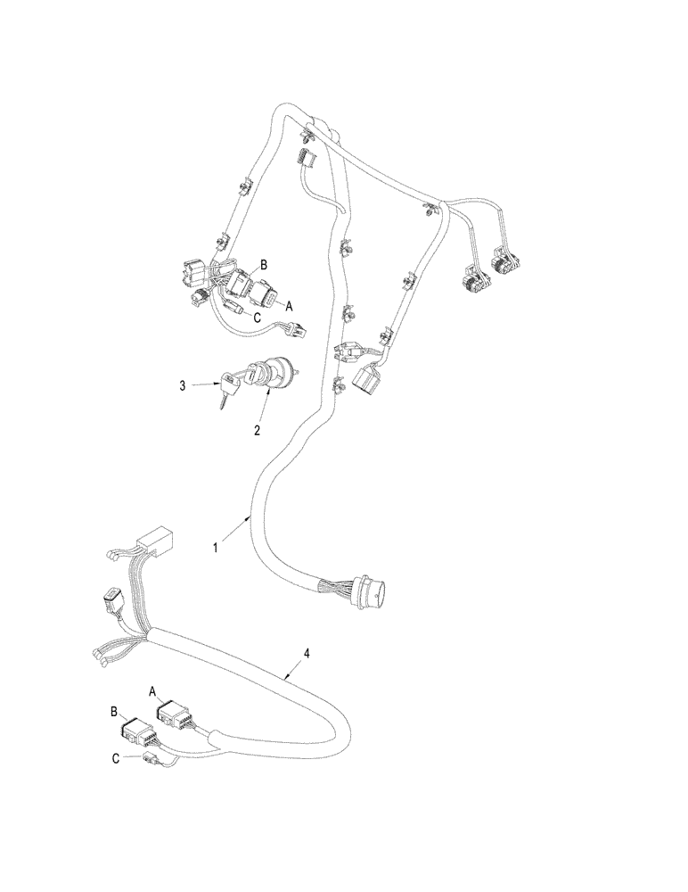 Схема запчастей Case IH STX530 - (04-20) - HARNESS - FRONT CONSOLE (04) - ELECTRICAL SYSTEMS