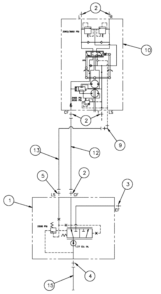 Схема запчастей Case IH FLX4010 - (06-007) - STEERING VALVE/PUMP GROUP (07) - HYDRAULICS