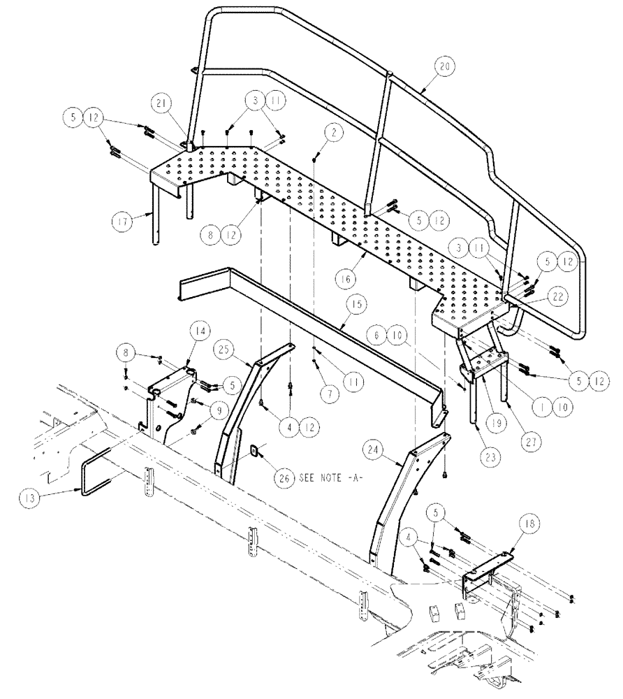 Схема запчастей Case IH SPX4260 - (04-001) - WALKAWAY GROUP, CENTER Suspension & Frame