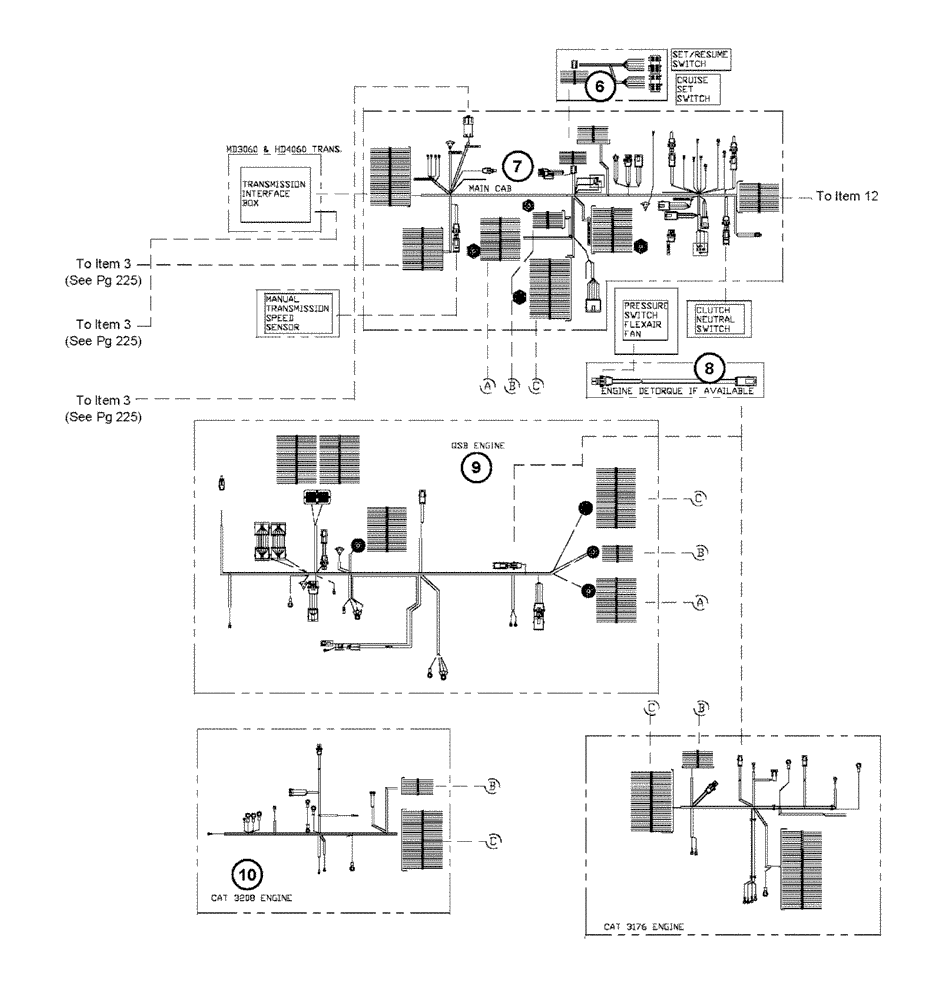 Схема запчастей Case IH FLX3300B - (08-001[02]) - MAIN ELECTRICAL HARNESSES (06) - ELECTRICAL