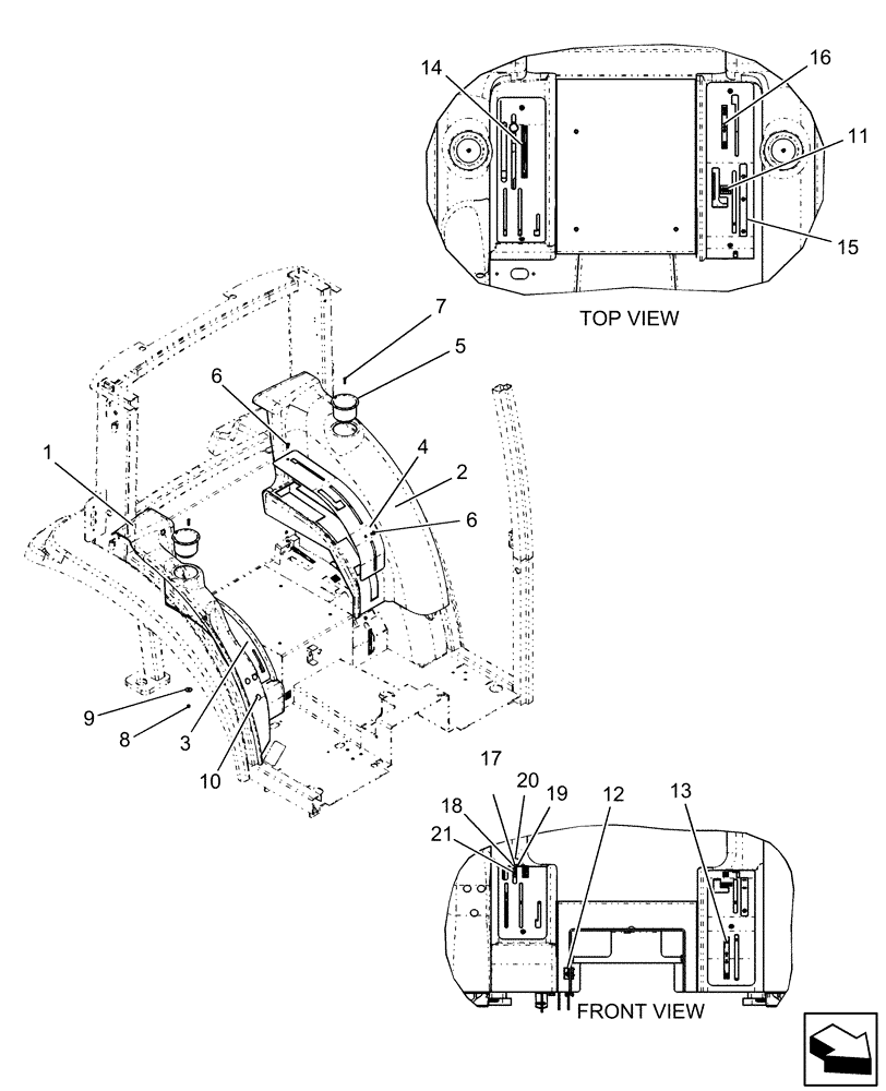 Схема запчастей Case IH FARMALL 55 - (10.10) - INTERIOR TRIM & POD TOPS (10) - OPERATORS PLATFORM/CAB