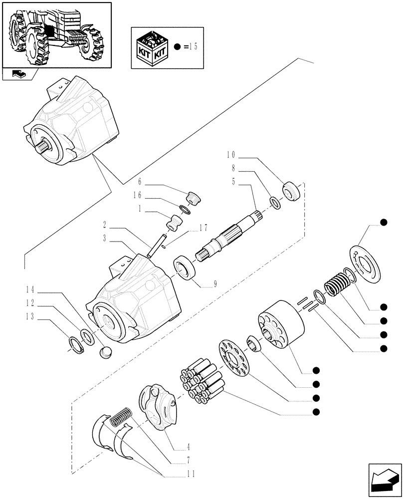 Схема запчастей Case IH PUMA 165 - (1.32.8/ A) - CCLS PUMP - BREAKDOWN (03) - TRANSMISSION