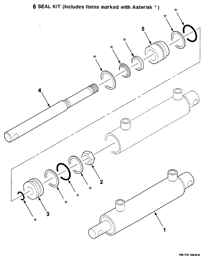 Схема запчастей Case IH RS561A - (8-044) - HYDRAULIC CYLINDER ASSEMBLY,  MESH WRAP,  700712122 COMPLETE (07) - HYDRAULICS