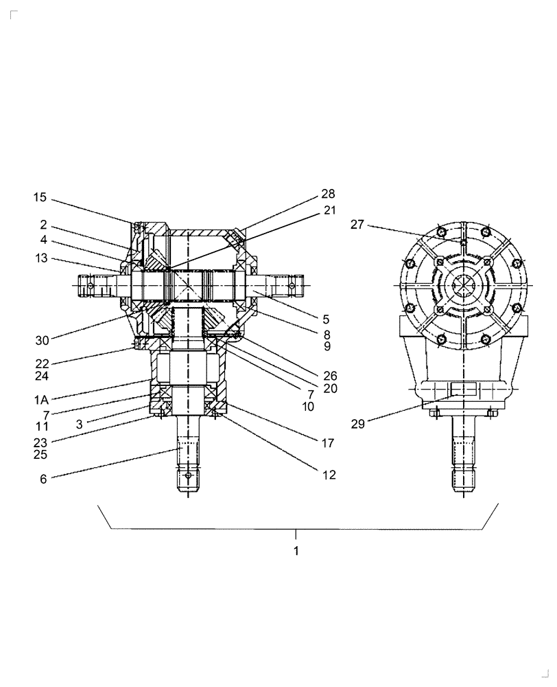 Схема запчастей Case IH 717721446 - (021) - TRANSFER GEARBOX 