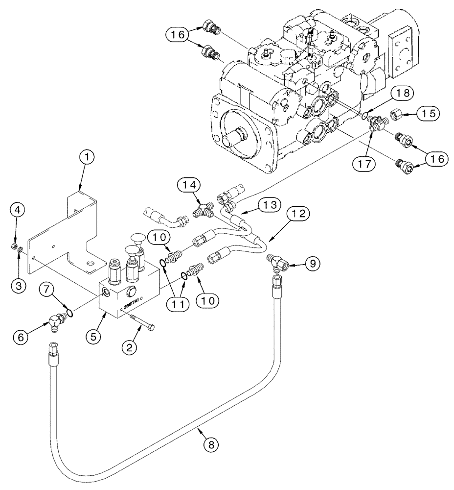 Схема запчастей Case IH 95XT - (07-05) - MANUAL BRAKE RELEASE (07) - BRAKES