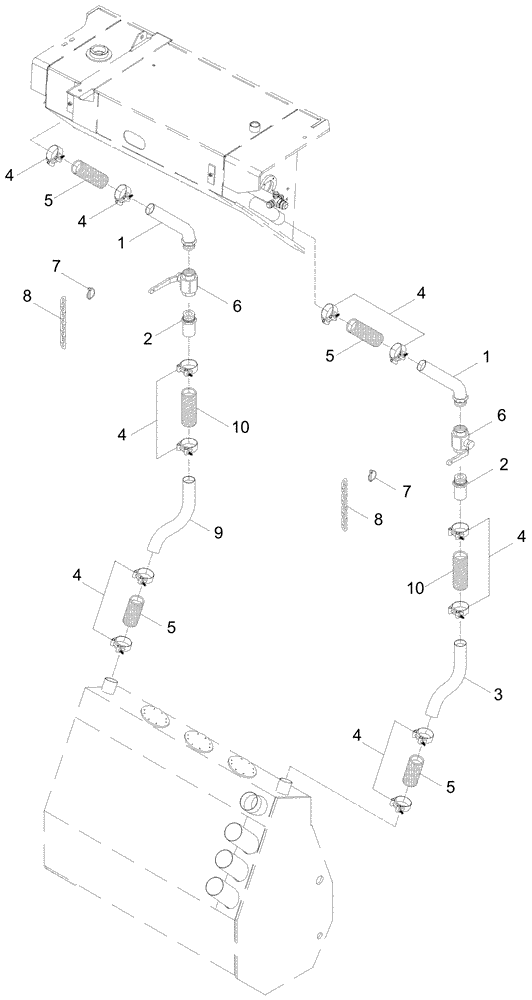 Схема запчастей Case IH A7700 - (B06.01[01]) - Hydraulic Suction Lines (07) - HYDRAULICS