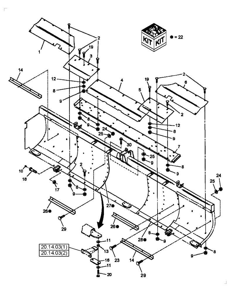 Схема запчастей Case IH RDX181 - (20.08.06) - FLOOR, & HEADER CLOSURE KIT Attachments