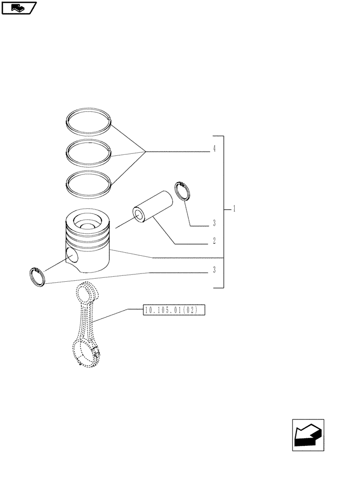 Схема запчастей Case IH MAGNUM 180 - (10.105.01[01]) - PISTON (10) - ENGINE